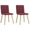 Sillas de comedor 2 unidades tela rojo tinto
