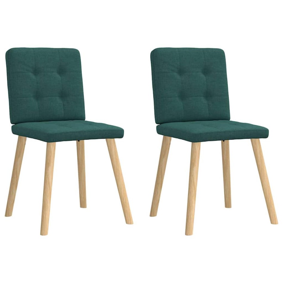 Sillas de comedor 2 unidades tela verde