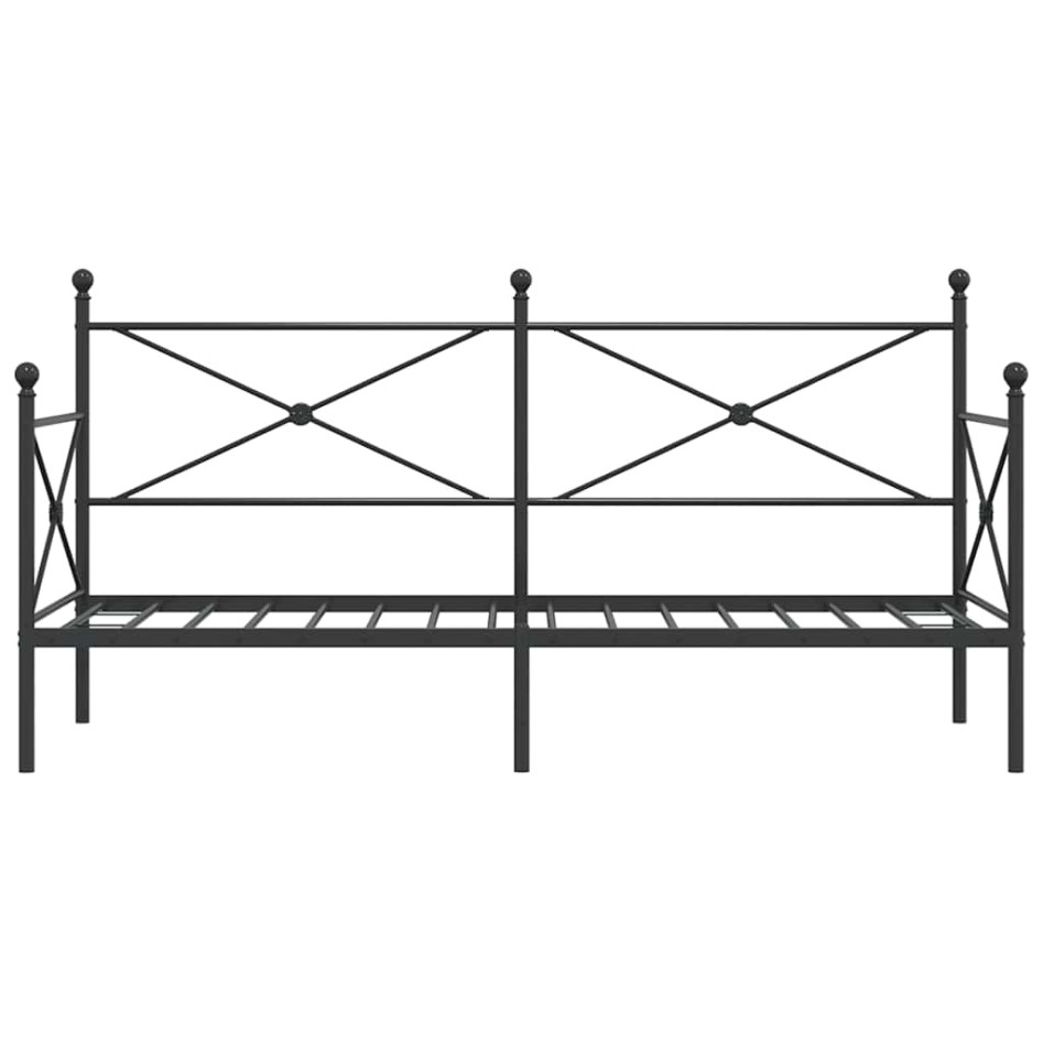 Sofá cama sin colchón terciopelo negro 90x190 cm