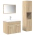 Juego de muebles de baño 4 pzas contrachapada roble