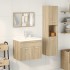 Juego de muebles de baño 4 pzas contrachapada roble