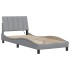 Estructura de cama sin colchón tela gris claro 90x200