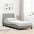 Estructura de cama sin colchón tela gris claro 90x200