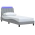 Estructura de cama sin colchón tela gris claro 90x200