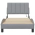 Estructura de cama sin colchón tela gris claro 90x200