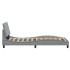 Estructura de cama sin colchón tela gris claro 90x200