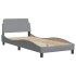 Estructura de cama sin colchón tela gris claro 90x200