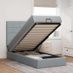 Estructura cama otomana con colchón tela gris claro 100x200cm