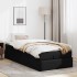 Estructura cama otomana colchón cuero sintético negro