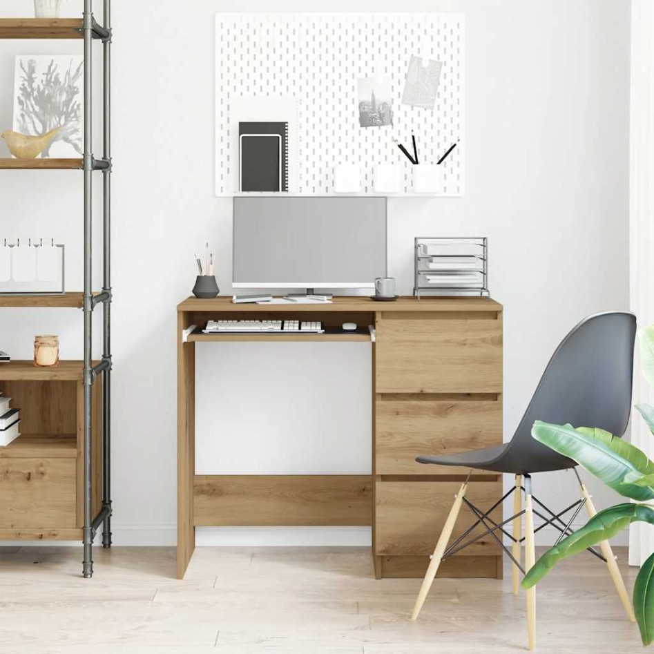 Escritorio de madera de ingeniería roble artisan 90x45x76