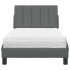 Cama con colchón tela gris oscuro 80x200