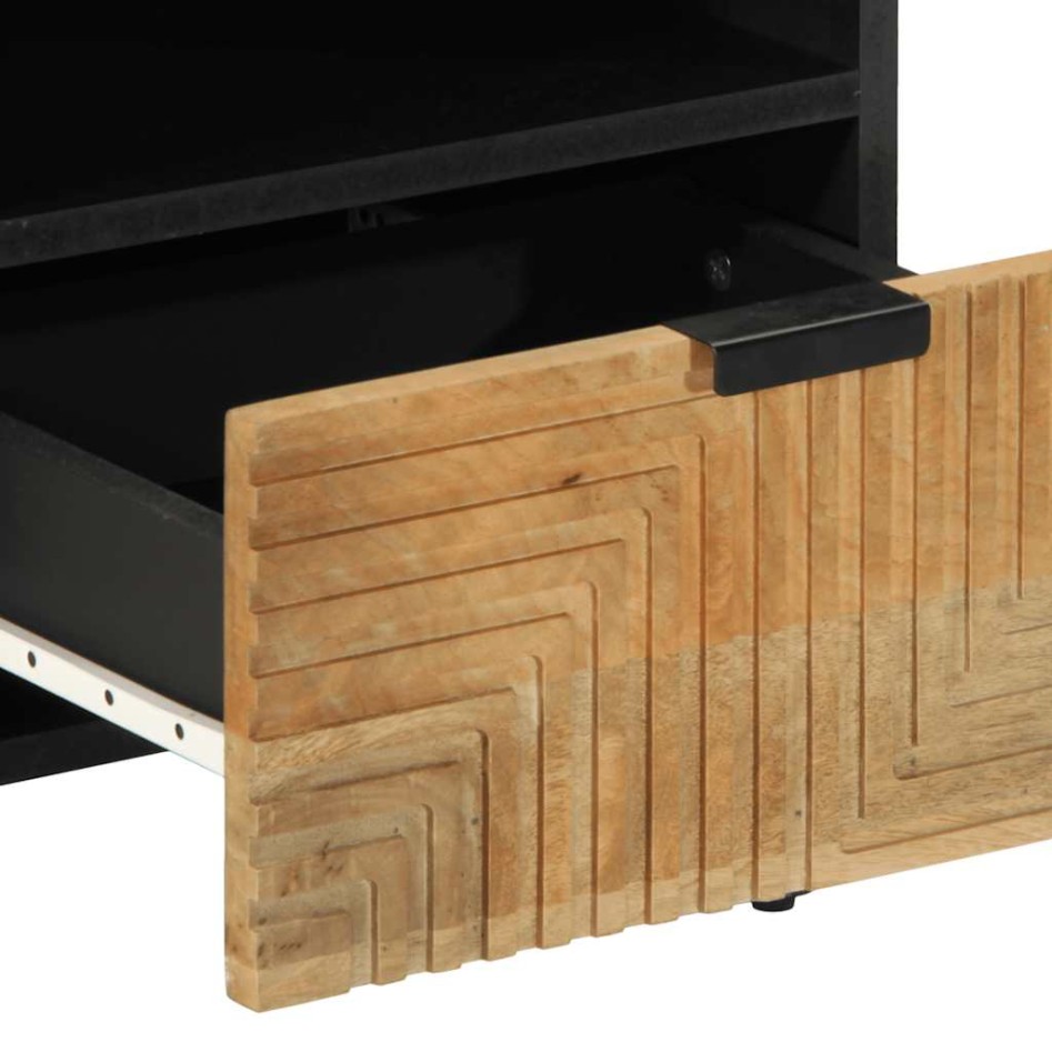 Mesitas de noche 2 uds madera maciza de mango marrón