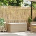 Banco de jardín con cojín ratán sintético beige 110x40x44