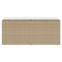 Banco de jardín con cojín ratán sintético beige 110x40x44