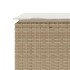 Banco de jardín con cojín ratán sintético beige 110x40x44