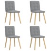 Sillas de comedor 4 unidades tela gris claro