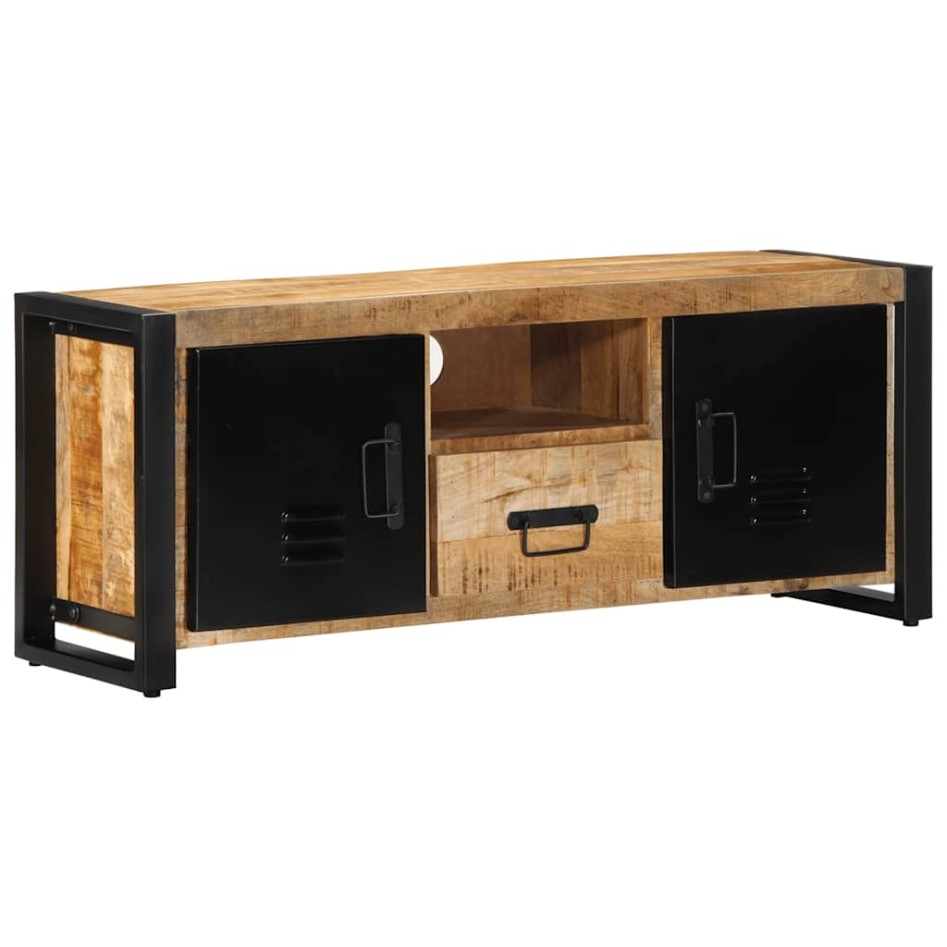 Mueble de TV madera maciza de mango rugosa 100x30x40