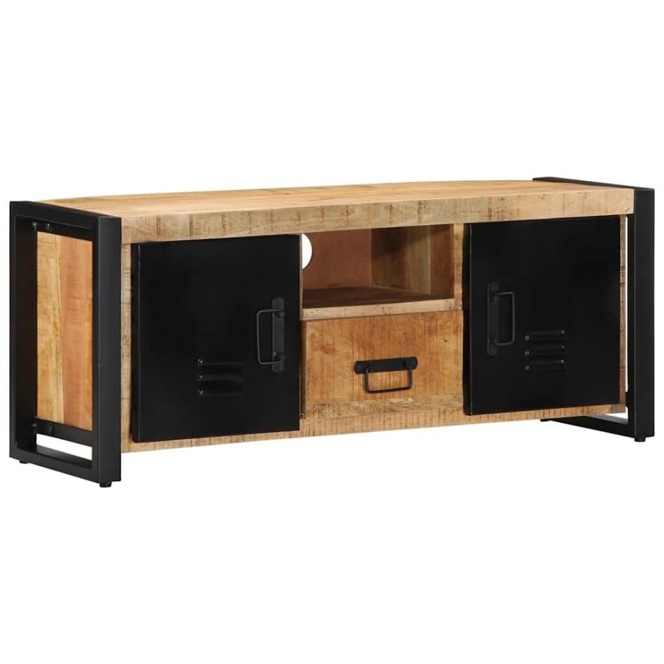 Mueble de TV madera maciza de mango rugosa 100x30x40