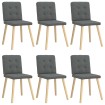 Sillas de comedor 6 unidades tela gris oscuro