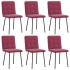 Sillas de comedor 2 unidades tela rojo