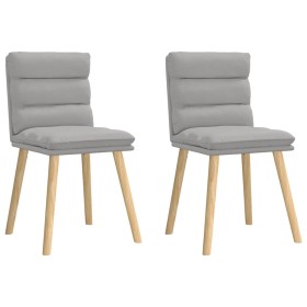 Sillas de comedor 2 uds tela gris