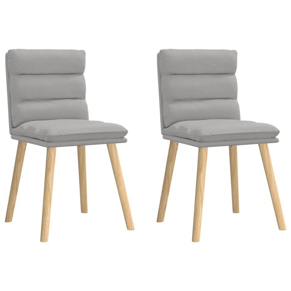 Sillas de comedor 2 uds tela gris