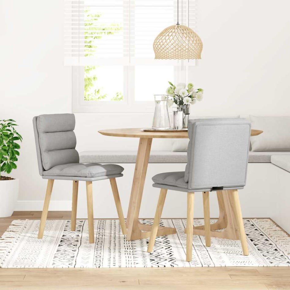 Sillas de comedor 2 uds tela gris