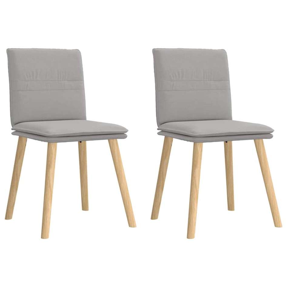 Sillas de comedor 2 uds tela gris