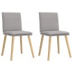 Sillas de comedor 2 uds tela gris nube