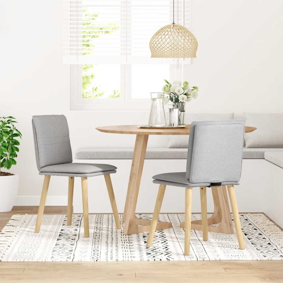 Sillas de comedor 2 uds tela gris