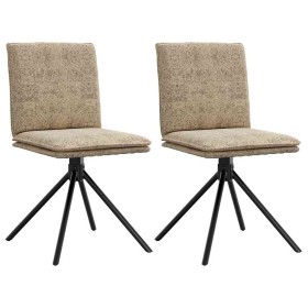 Silla de comedor de cuero sintético gris