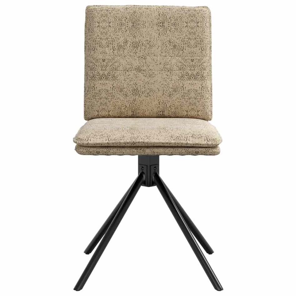 Silla de comedor de cuero sintético gris