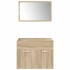 Juego de muebles de baño 5 pzas madera ingeniería roble