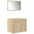 Juego de muebles de baño 5 pzas madera ingeniería roble