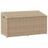 Caja de almacenaje jardín ratán sintético beige 110x50x58