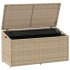 Caja de almacenaje jardín ratán sintético beige 110x50x58