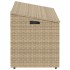 Caja de almacenaje jardín ratán sintético beige 110x50x58