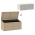 Caja de almacenaje jardín ratán sintético beige 110x50x58
