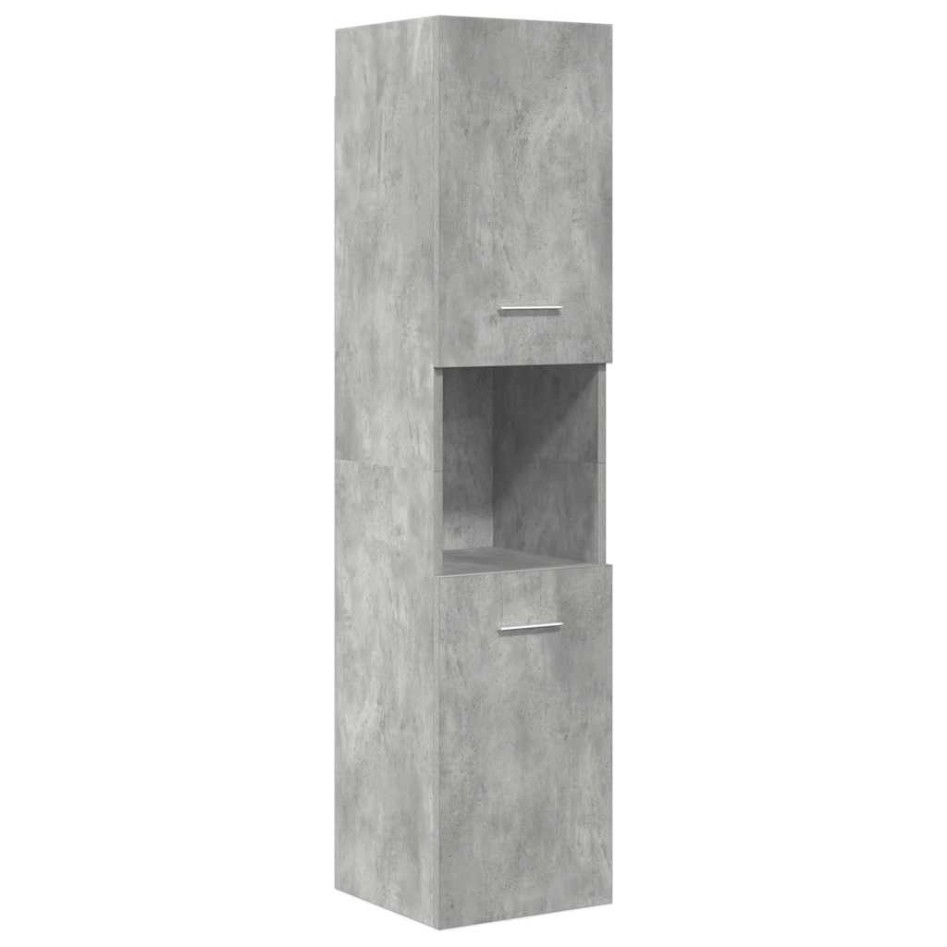 Set muebles de baño 5 piezas madera ingeniería gris