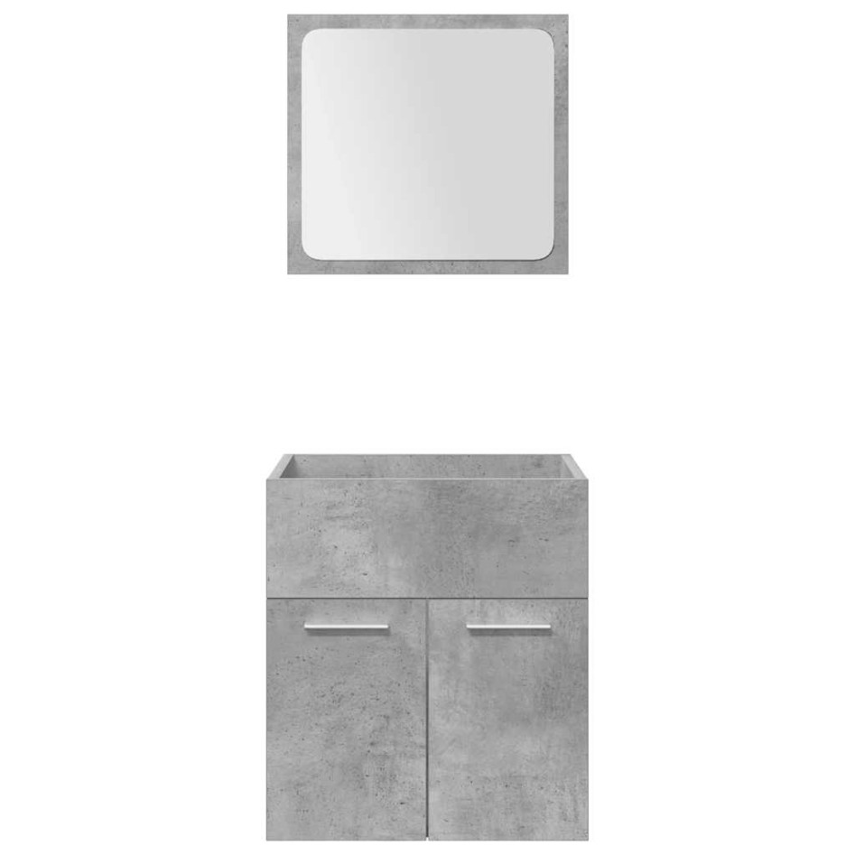 Set muebles de baño 5 piezas madera ingeniería gris