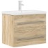Set de muebles de baño 2 pzas madera contrachapada roble