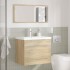 Set de muebles de baño 2 pzas madera contrachapada roble