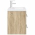 Set de muebles de baño 2 pzas madera contrachapada roble