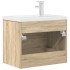 Set de muebles de baño 2 pzas madera contrachapada roble