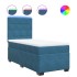 Cama box spring con colchón terciopelo azul 90x200