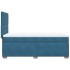 Cama box spring con colchón terciopelo azul 90x200