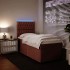 Cama box spring con colchón terciopelo rosa 90x200