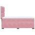 Cama box spring con colchón terciopelo rosa 90x200