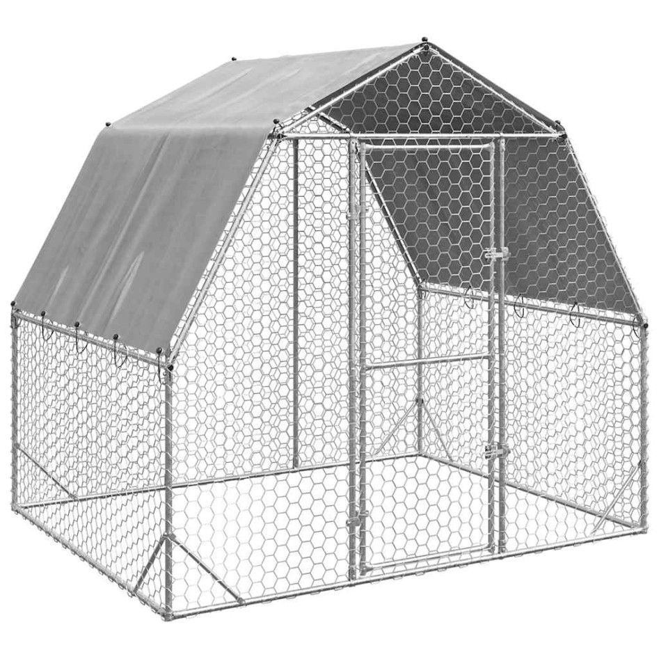 Gallinero con techo 2,5x2x2,25 m acero