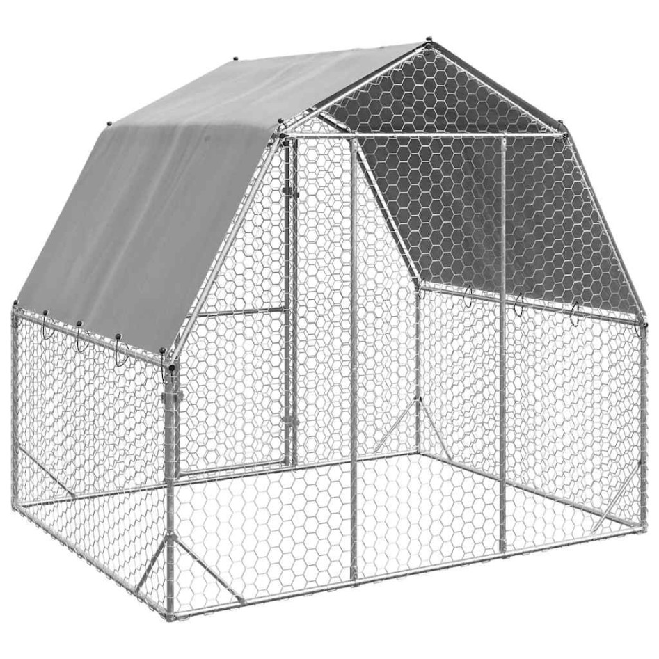 Gallinero con techo 2,5x2x2,25 m acero